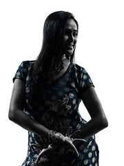 Naklejka premium indian woman silhouette