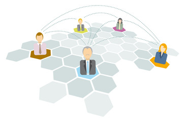 Business people connecting / Networking icons