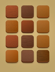 Fototapeta premium wood icon set for apps
