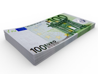 Obraz na płótnie Canvas stack of 100 euro