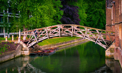 Mathematical bridge over river Camb, Cambridge,