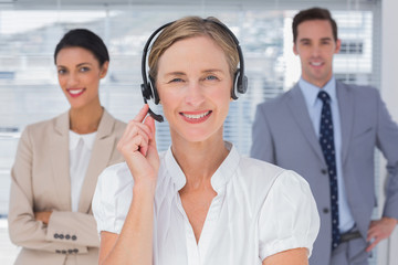 Woman with headset