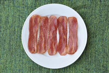 Bacon in plate