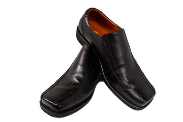 Black leather shoes