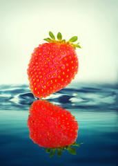 Strawberry in water