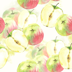SeamSeamless background with watercolor apples