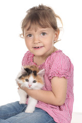 Kleines M&auml;dchen mit K&auml;tzchen