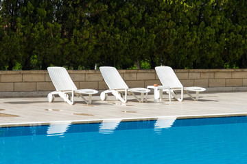 Fototapeta premium Sunbed near Pool