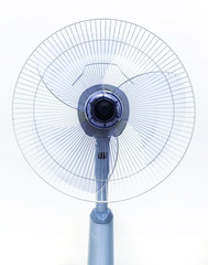 Electric fan on white background