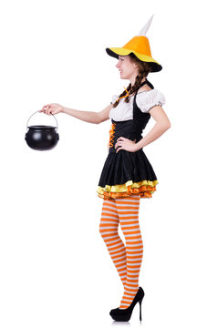 German girl in traditional festival clothing