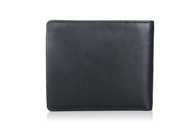 Leather wallet isolated on the white