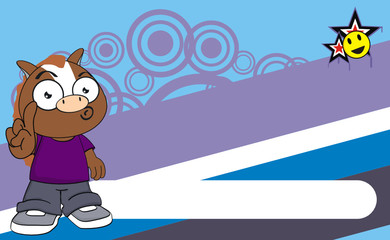 horse kid cartoon background11