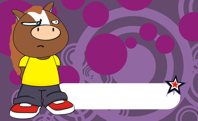 horse kid cartoon background4