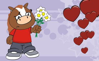 horse kid cartoon background2