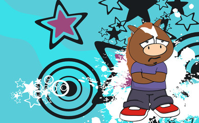 horse kid cartoon background