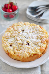 Streuselkuchen mit Kirschen und Aprikosen