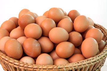 background of fresh eggs for sale at a market