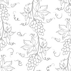 Seamless pattern with grapes.