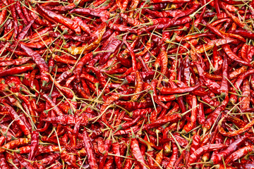 Naklejka premium Close up of sun-dried chilli, food ingredient