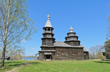 Wooden church in Vitoslavlitsy Museum, Novgorod, Russia