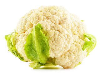 Fresh cauliflower isolated on white. Raw vegetable