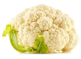 Fresh cauliflower isolated on white. Raw vegetable