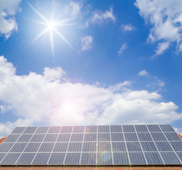 solar cells on the roof