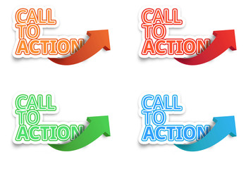 Call to Action, Website click, Internet concept, white isolated