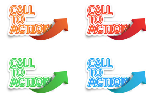 Call to Action, Website click, Internet concept, white isolated