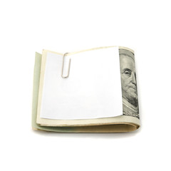 paper cliping on cash