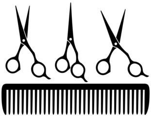 set of professional scissors