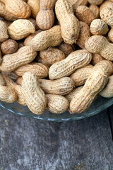 peanuts on wooden table