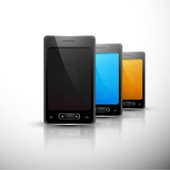 Abstract smart phone or mobile colorful handset reflection prese