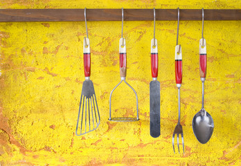Naklejka premium vintage kitchen utensils