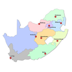 Carte d'Afrique du Sud