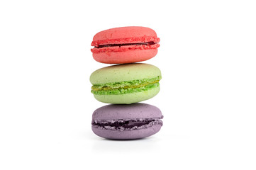Colorful macaroons isolation on a white background