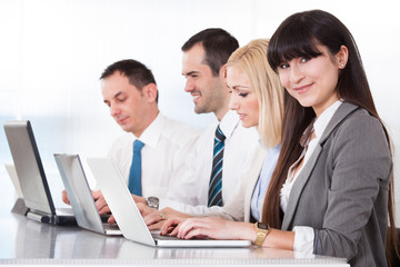 Fototapeta na wymiar Business People Working On Laptop