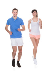 Portrait Of Couple Jogging