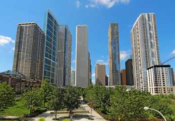 Obraz na płótnie Canvas Skyscrapers in downtown Chicago, Illinois