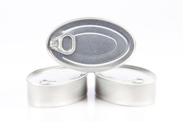 cans isolated on white background