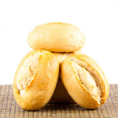 bun bread isolated on white background
