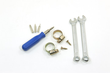 tools on white background