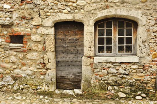 monumental medieval citadel and tourist Perouges, France