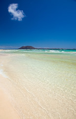 Northern Fuerteventura, Corralejo Flag beach, low tide
