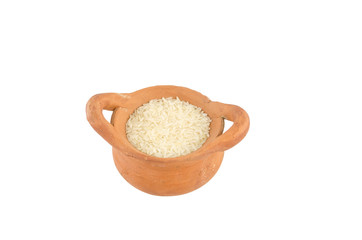 Fototapeta na wymiar rice in clay pot