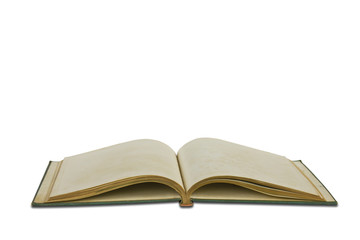 Opened book with blank pages isolated over white background