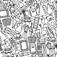 Garage sale seamless pattern / Objects background
