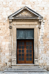 Old Antique Church Entrance Inside Dubrovnik Old Town