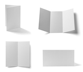 folded leaflet white blank paper template book