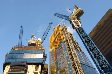 Zelfklevend Fotobehang Londen New Skyscrapers Under Construction In The City Of London